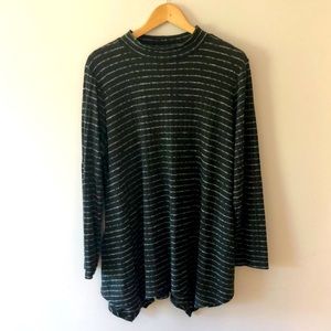 Dark green and white striped sweater